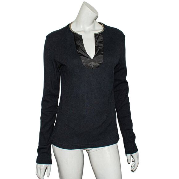JUST CAVALLI Long Sleeve Split V-Neck Pullover Shirt knit Size 54 - Picture 1 of 7